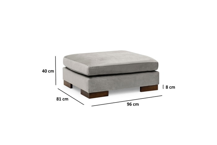 Atelier Del Sofa Tulip Corner Right con Puf - Gris claro